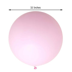 2 Pack 32" Large Matte Pastel Pink Helium Air Premium Latex Balloons