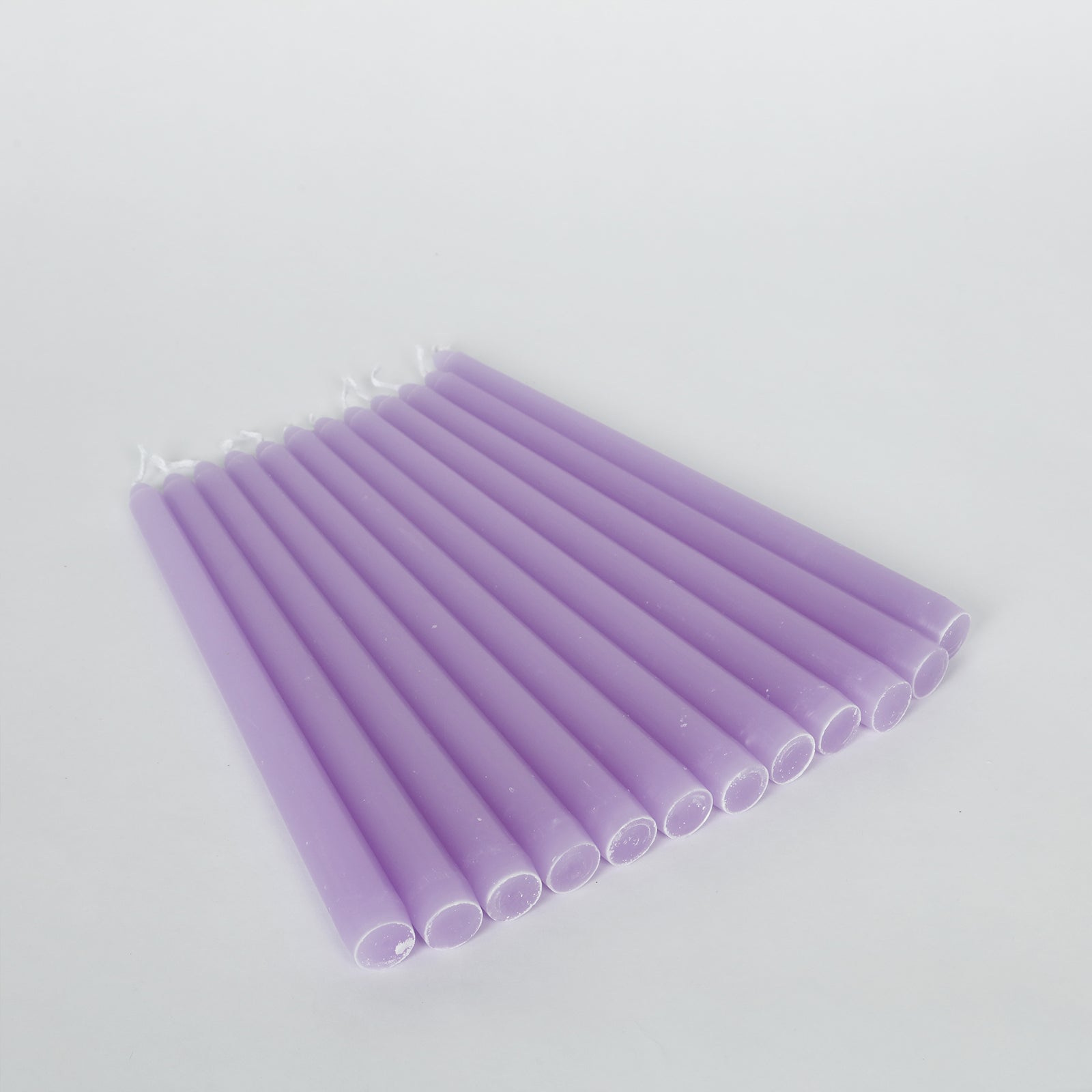 10-Pack Taper Candles Premium Wax Design Lavender Lilac - Unscented Candles for Upscale Settings 10"