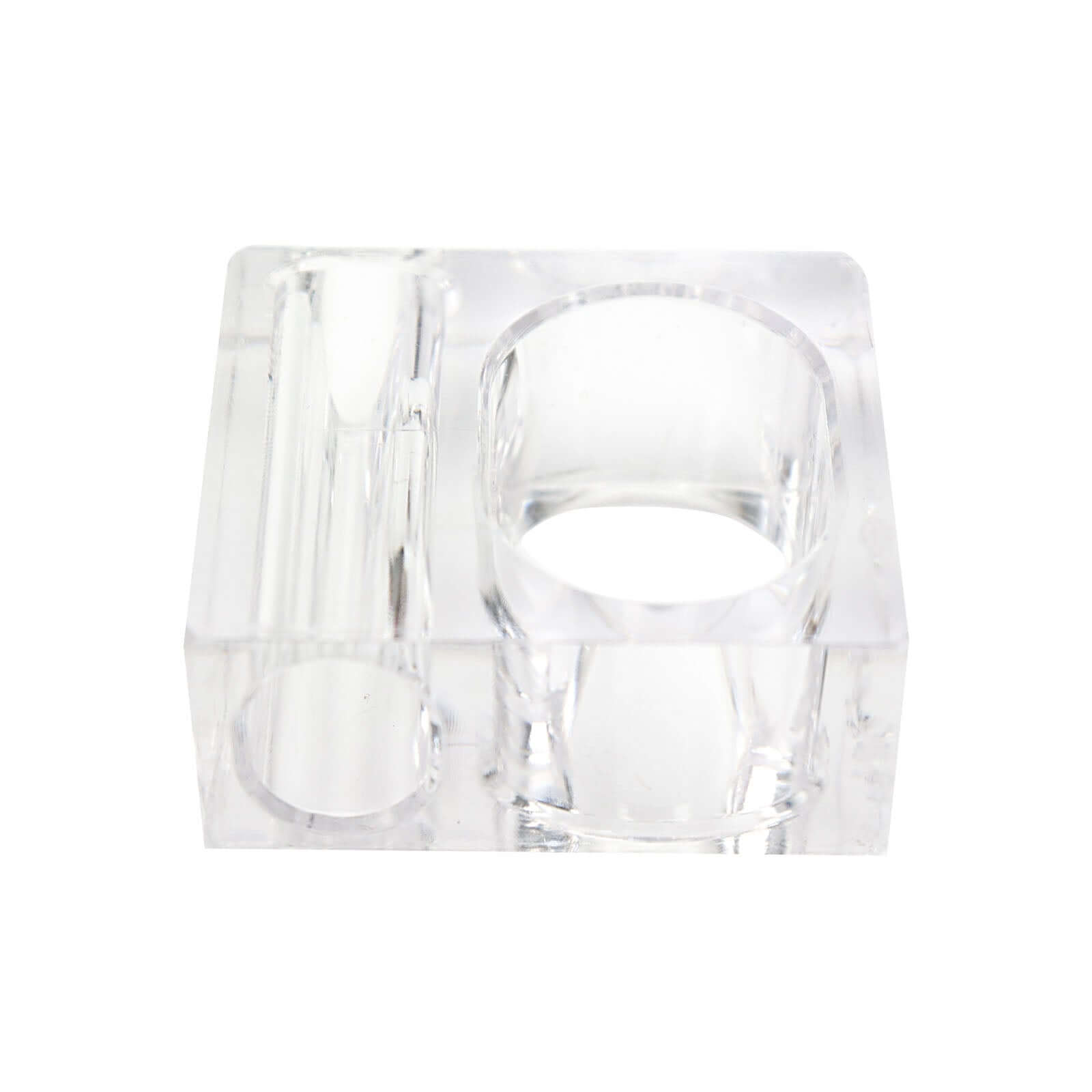 4-Pack Acrylic Napkin Rings 2-in-1 Square Mini Bud Vase Clear - Decorative Flower Napkin Holders for Table Settings