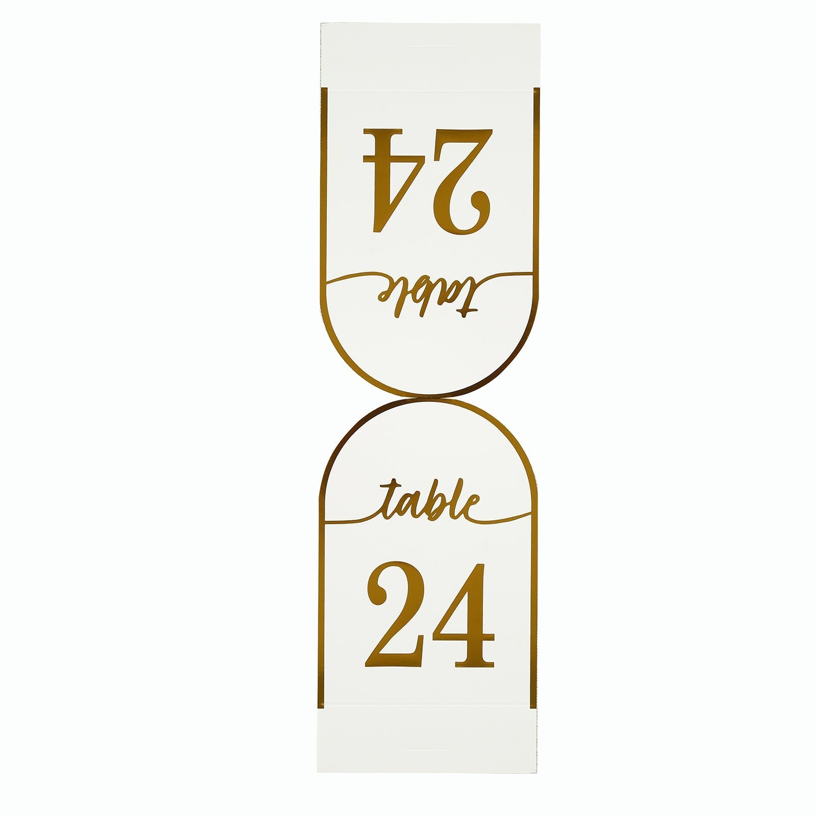 25-Pack 7" Disposable Table Numbers, White Free Standing Double Sided Table Number Place Cards with Metallic Gold Foil Numbers 1-25
