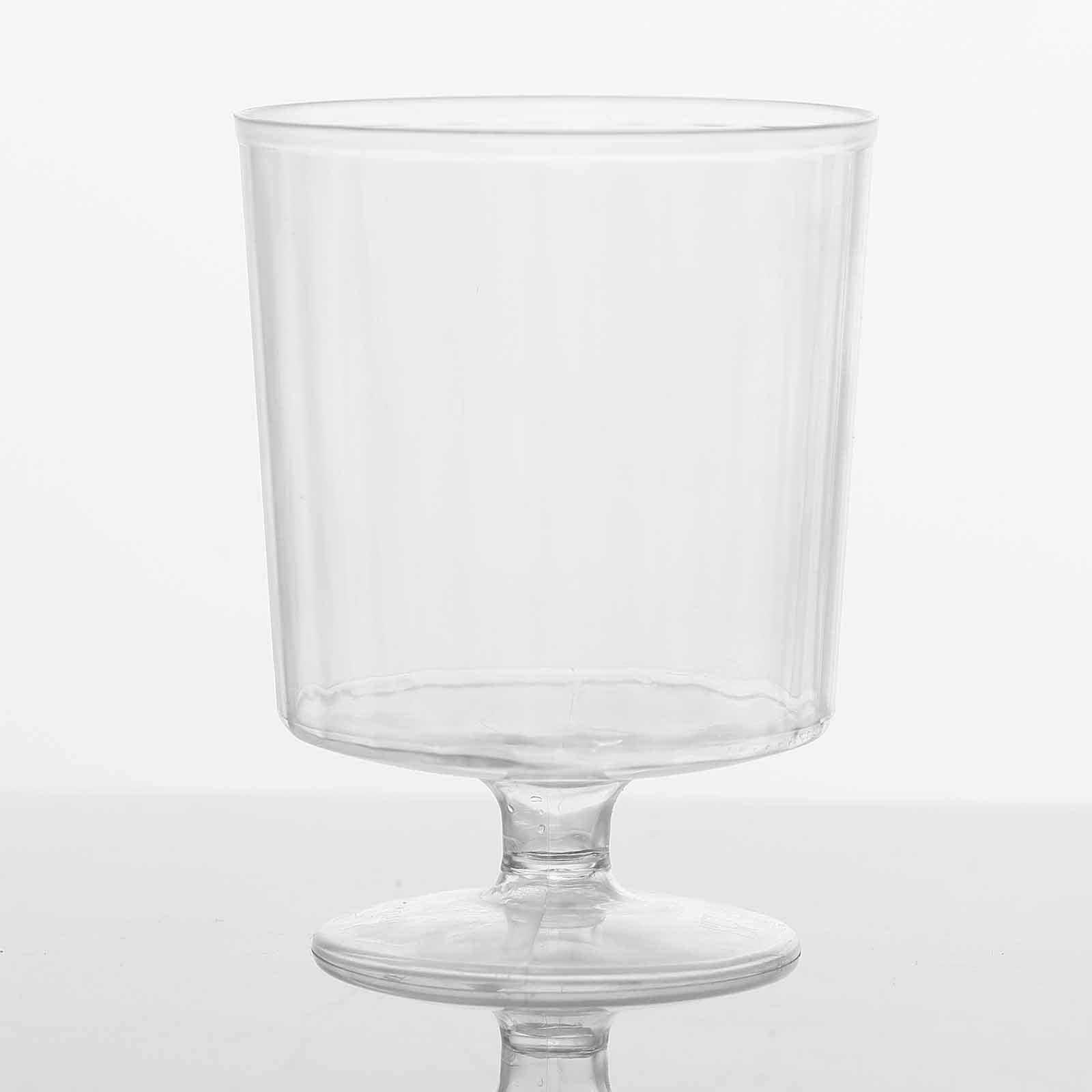 12-Pack Plastic Wine Glasses Clear Short Stem - Durable Disposable Drinkware for Wine 8oz