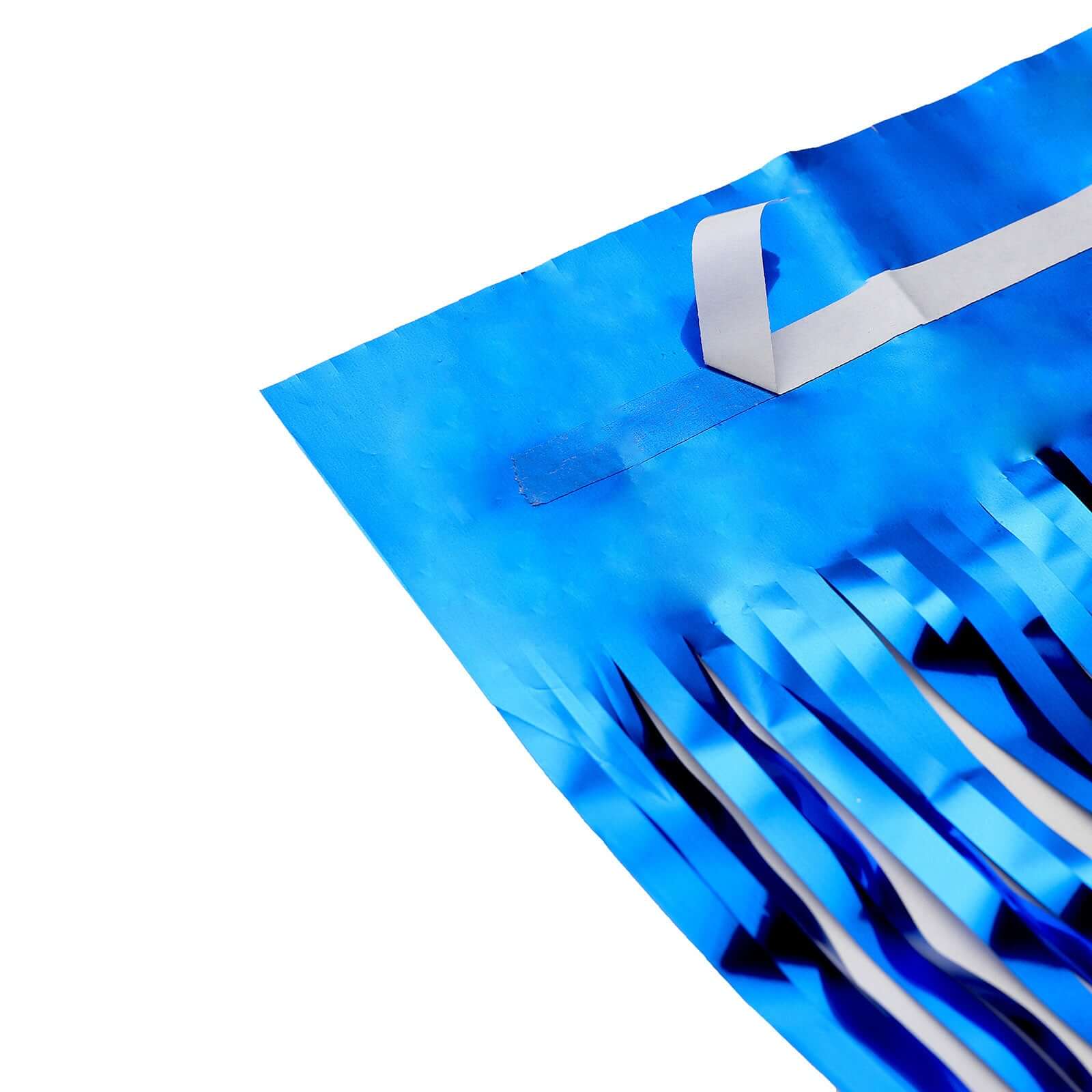 8ft Royal Blue Metallic Tinsel Foil Fringe Doorway Curtain Party Backdrop