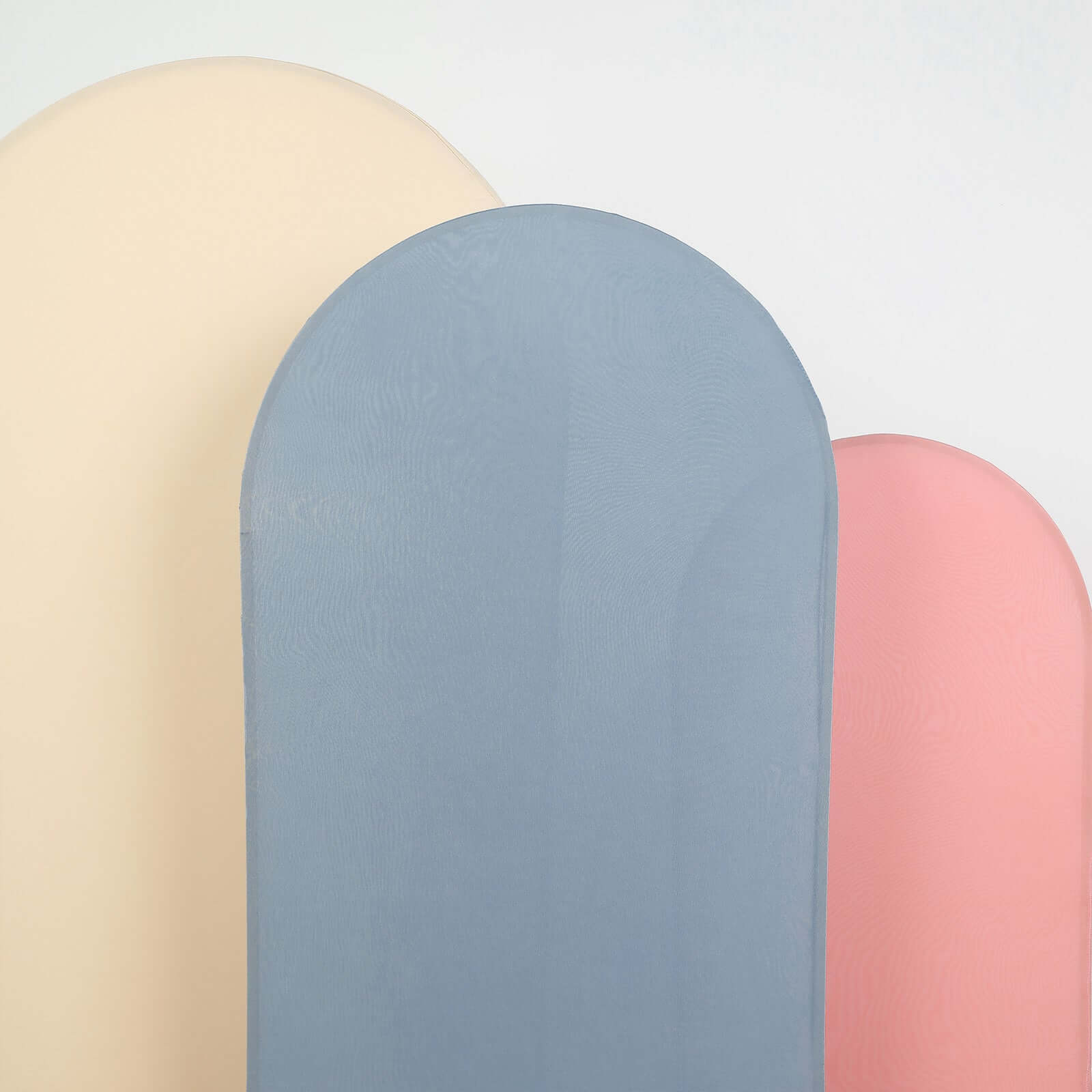 6ft Matte Dusty Blue Spandex Fitted Chiara Backdrop Stand Cover For Round Top Wedding Arch