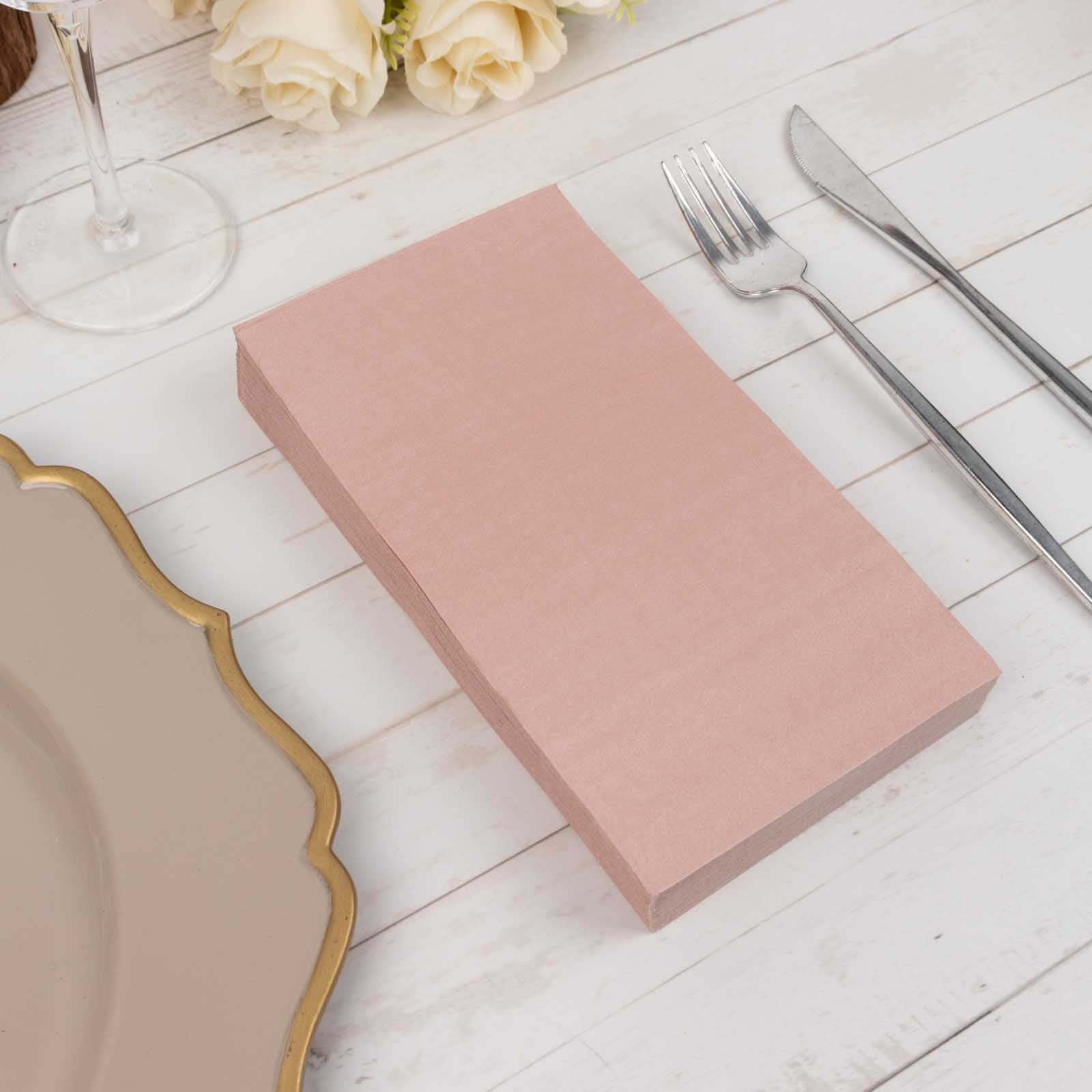 50-Pack Paper Napkins Dusty Rose - Soft Disposable 2-Ply Dinner Napkins for Weddings