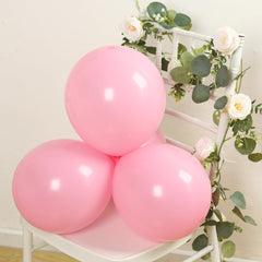 50 Pack Matte Pastel Pink Biodegradable Balloons 12", Round Eco-friendly Thick Latex Party Balloons