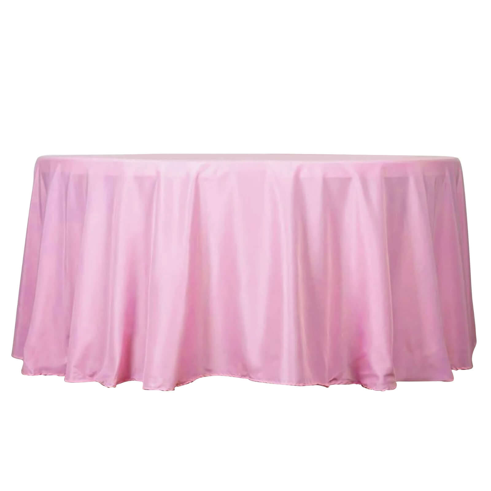 Polyester 132" Round Tablecloth Pink - Seamless Chic Table Cover