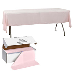 Plastic Table Cover Roll Blush with Slide Cutter - Customizable Disposable Tablecloth Roll 54"x300ft