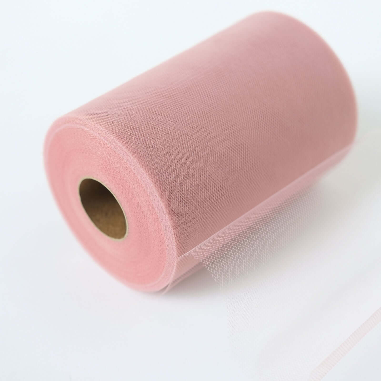 6"x100 Yards Dusty Rose Tulle Fabric Bolt, Sheer Fabric Spool Roll For Crafts