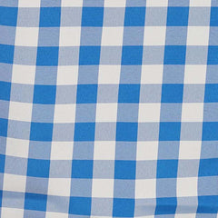 Polyester 70" Round Tablecloth White/Blue - Checkered Buffalo Plaid Table Cover