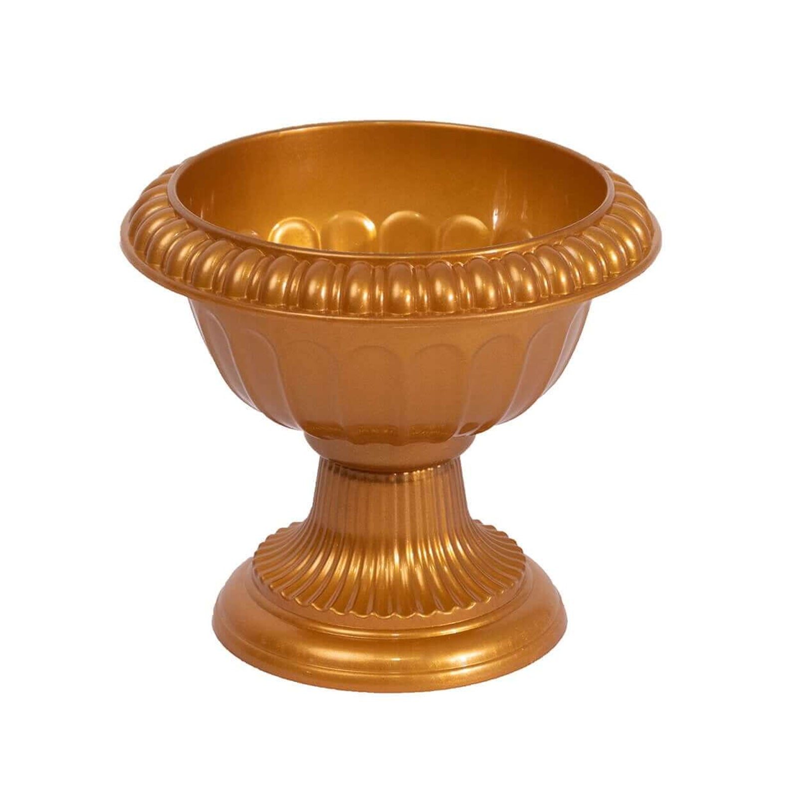 4-Pack Plastic Flower Pot Vases Roman Style Gold - Classic Floral Urn Planter Table Centerpieces 6"