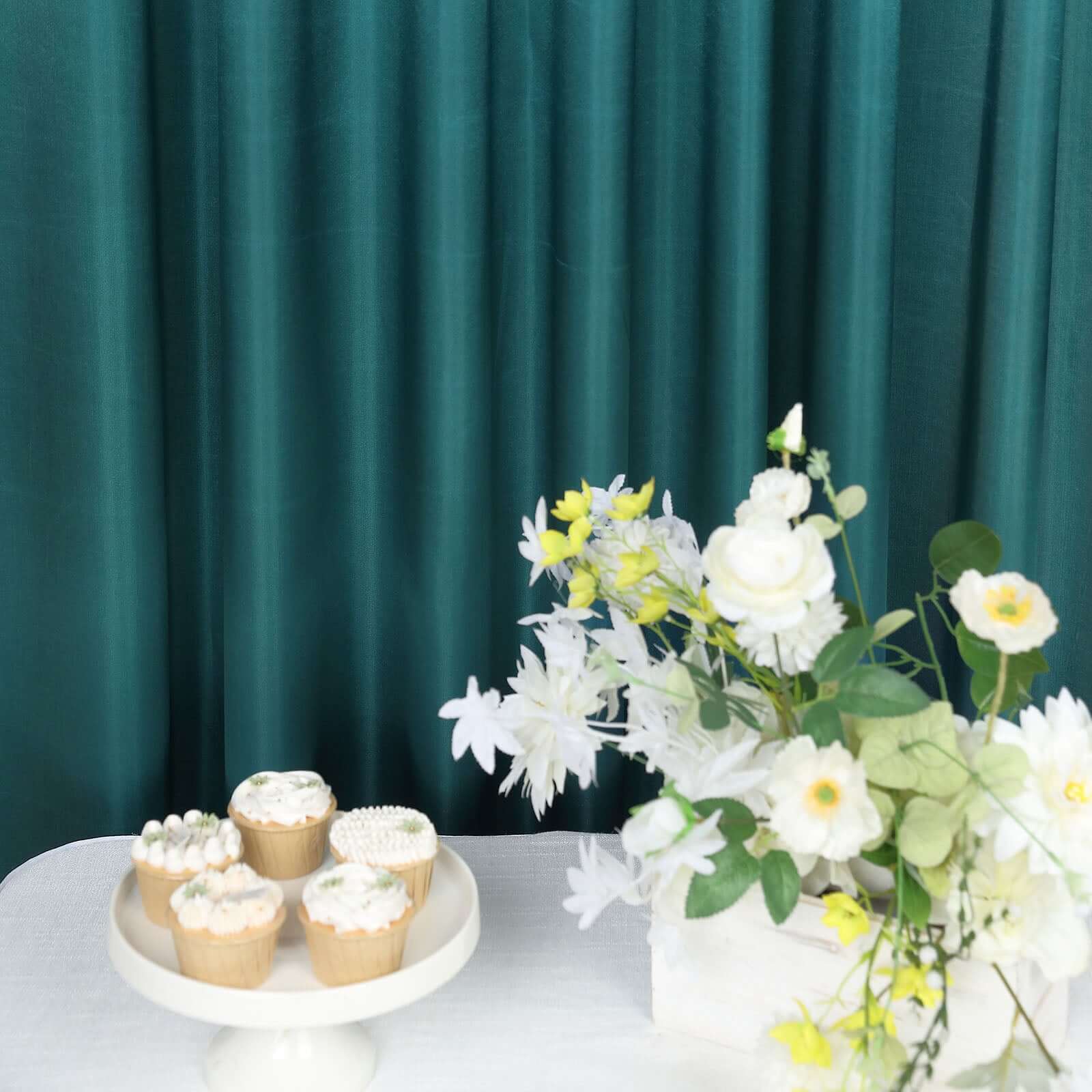 8ftx10ft Peacock Teal Satin Event Curtain Drapes, Backdrop Event Panel