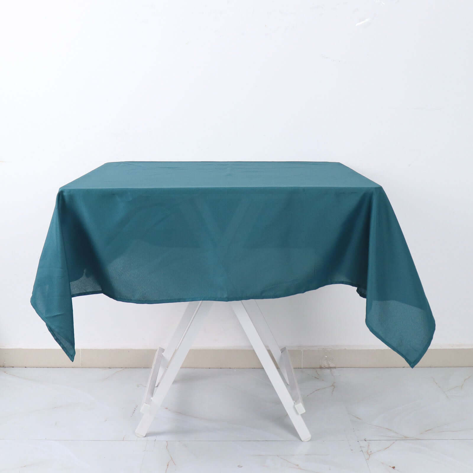 Polyester Square 54"x54" Tablecloth Peacock Teal - Wrinkle-Resistant & Durable Table Cover
