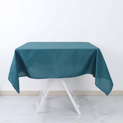 Polyester Square 54"x54" Tablecloth Peacock Teal - Wrinkle-Resistant & Durable Table Cover