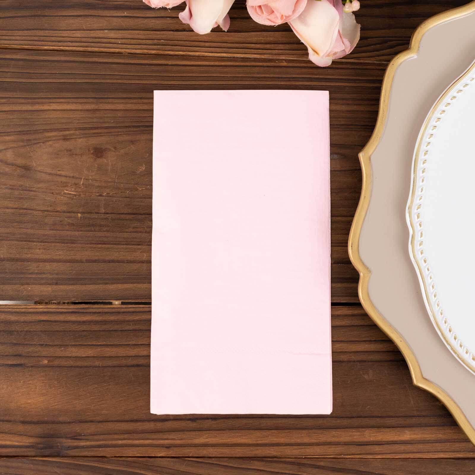 50-Pack Paper Napkins Pink - Soft Disposable 2-Ply Dinner Napkins for Weddings