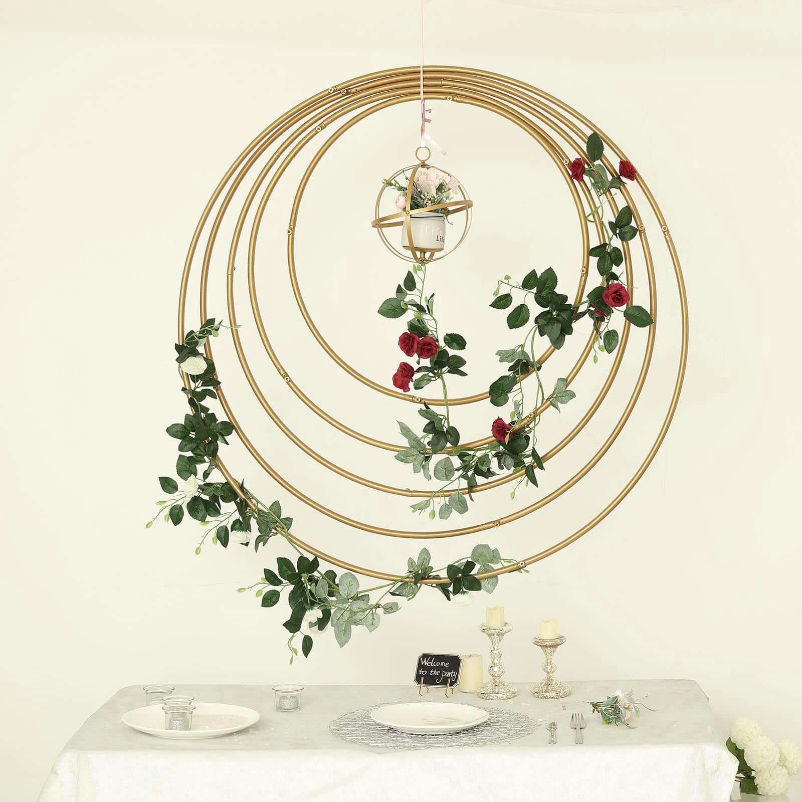 32" Gold Heavy Duty Metal Hoop Wreath, Floral Hoop