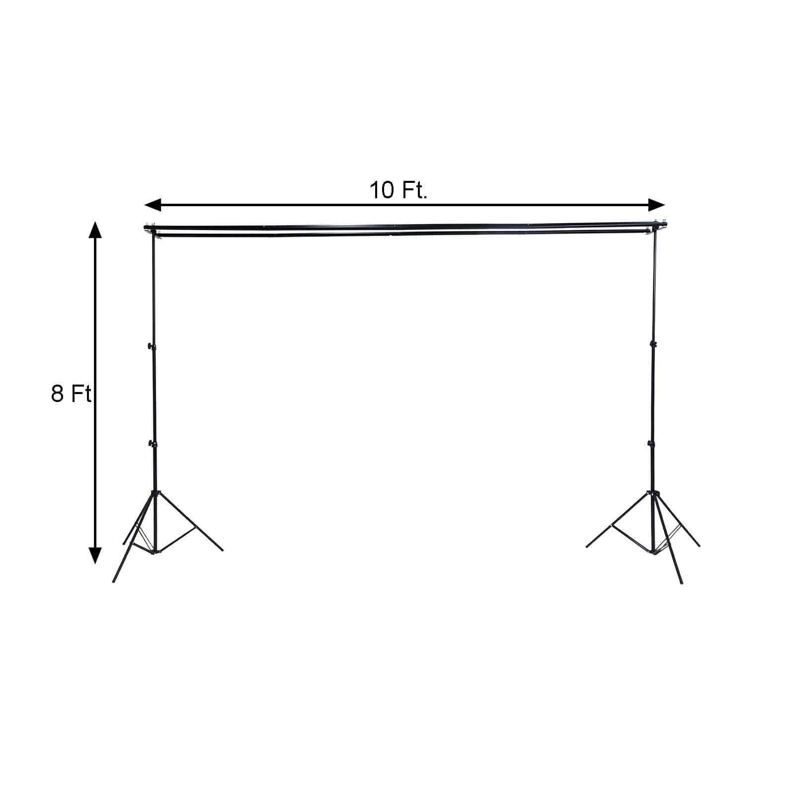 8ftX10ft Metal Triple Crossbar Adjustable Photography Backdrop Stand