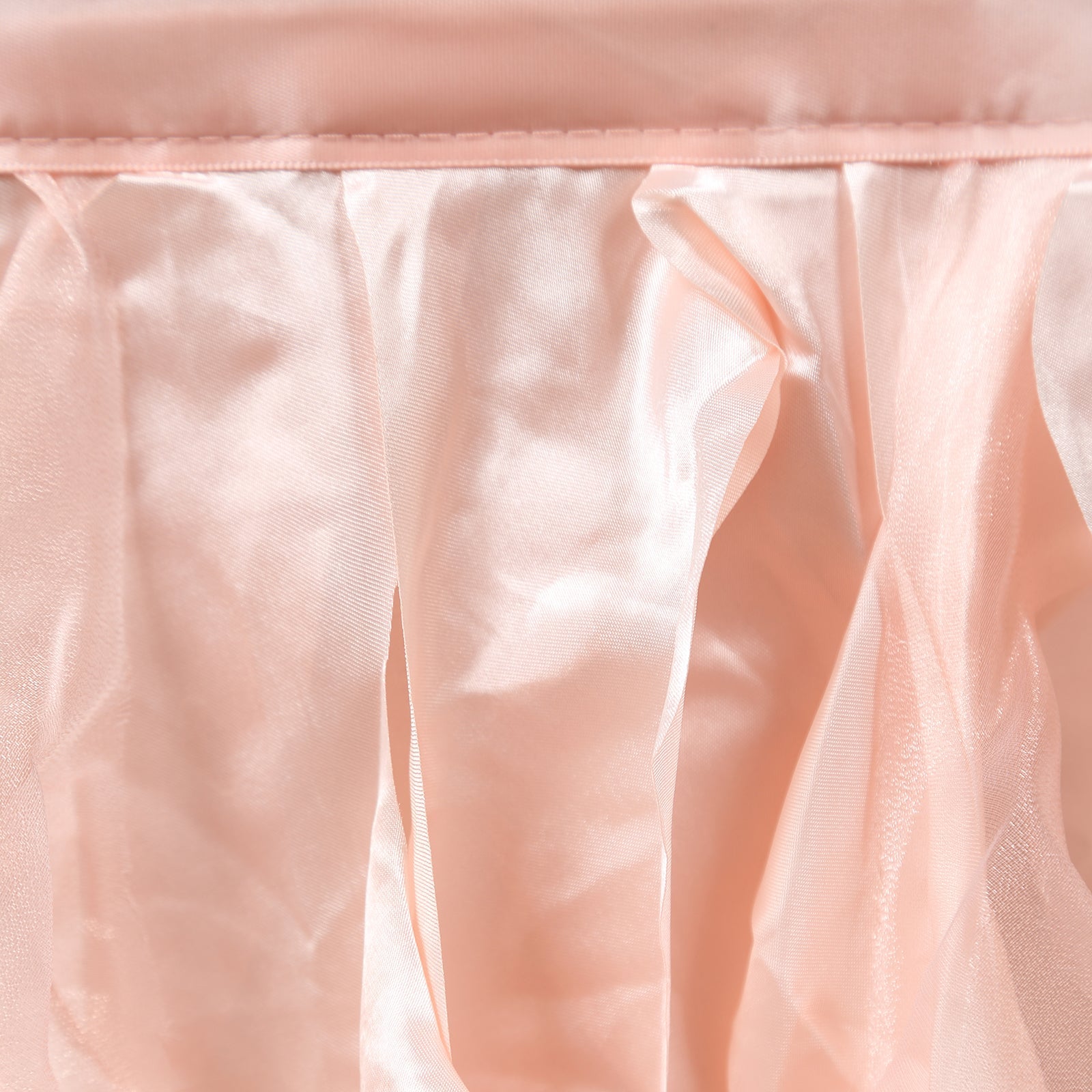 Taffeta 14ft Table Skirt Blush - Cascading Curly Willow Style Table Cover