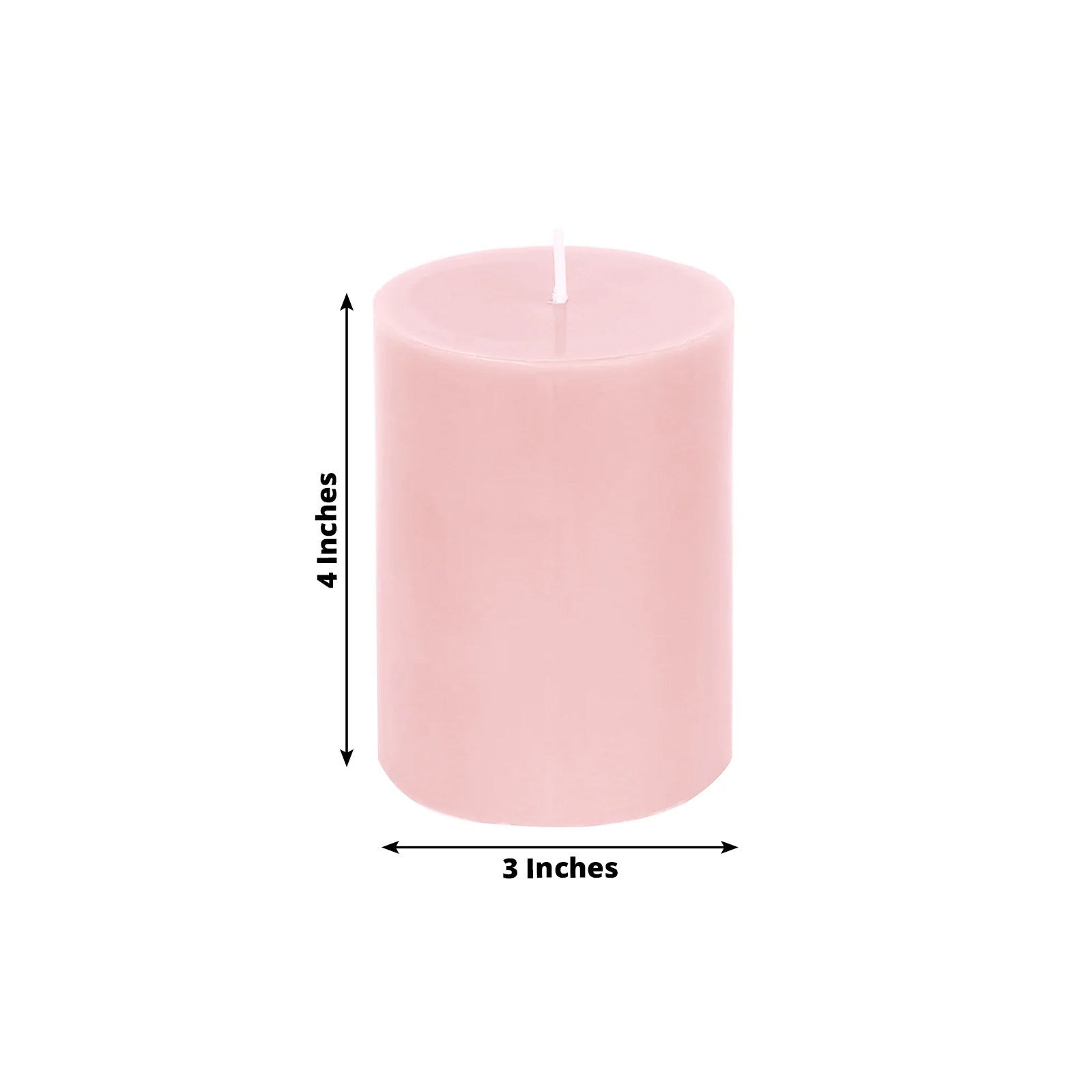 12-Pack 3"x4" Unscented Dripless Pillar Candles – Blush Long-Burning Wax Candles with Cotton Wicks for Home, Weddings & Event Decor