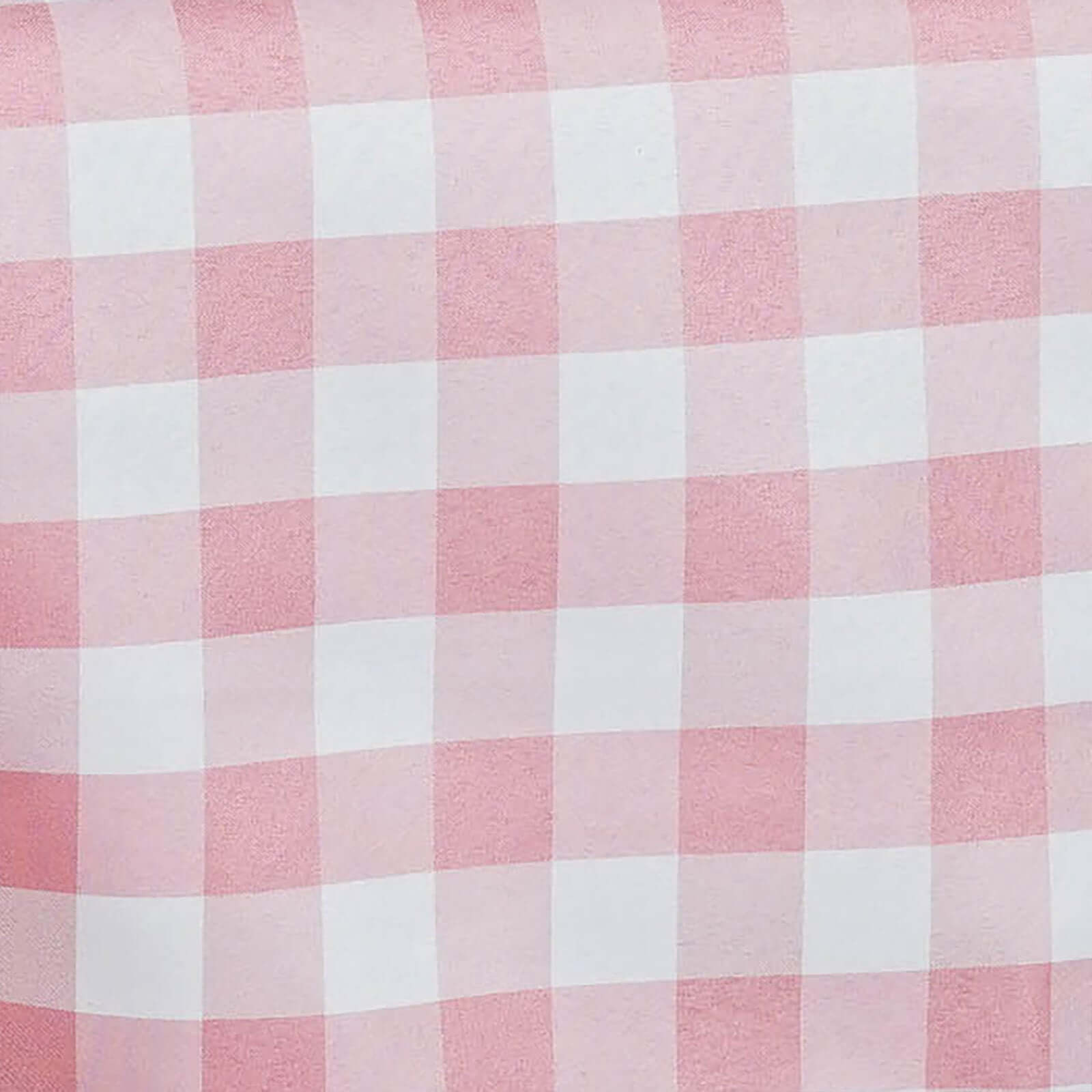 Polyester 54"x54" Table Overlay Square Tablecloth White/Rose Quartz - Checkered Buffalo Plaid Design for Casual Table Settings