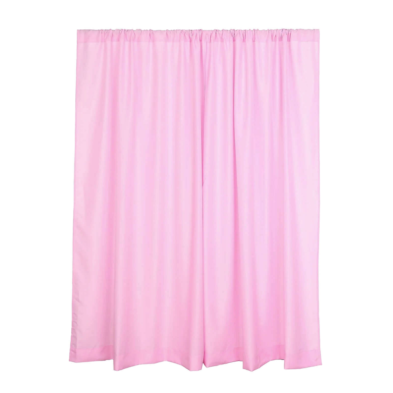 2 Pack Pink Polyester Event Curtain Drapes, 10ftx8ft Backdrop Event Panels With Rod Pockets 130 GSM