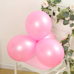 50 Pack Pink Biodegradable Balloons, 12" Thickened Extra Strong Eco-friendly Latex Helium Party Balloons