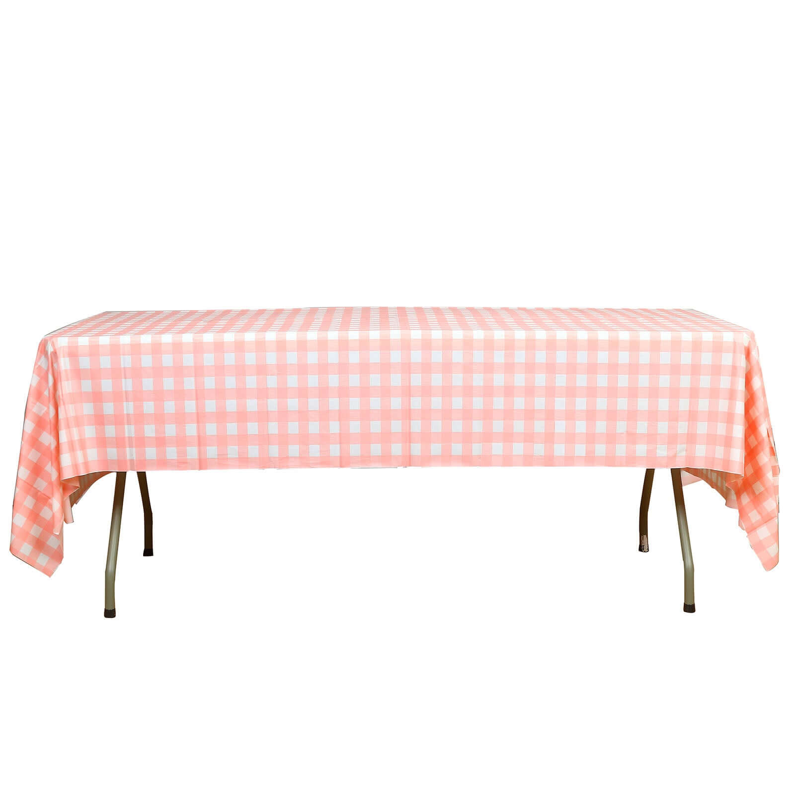 5-Pack Plastic Table Covers Pink Checkered Rectangle - Durable PVC Disposable Covers for Events 54"x108"