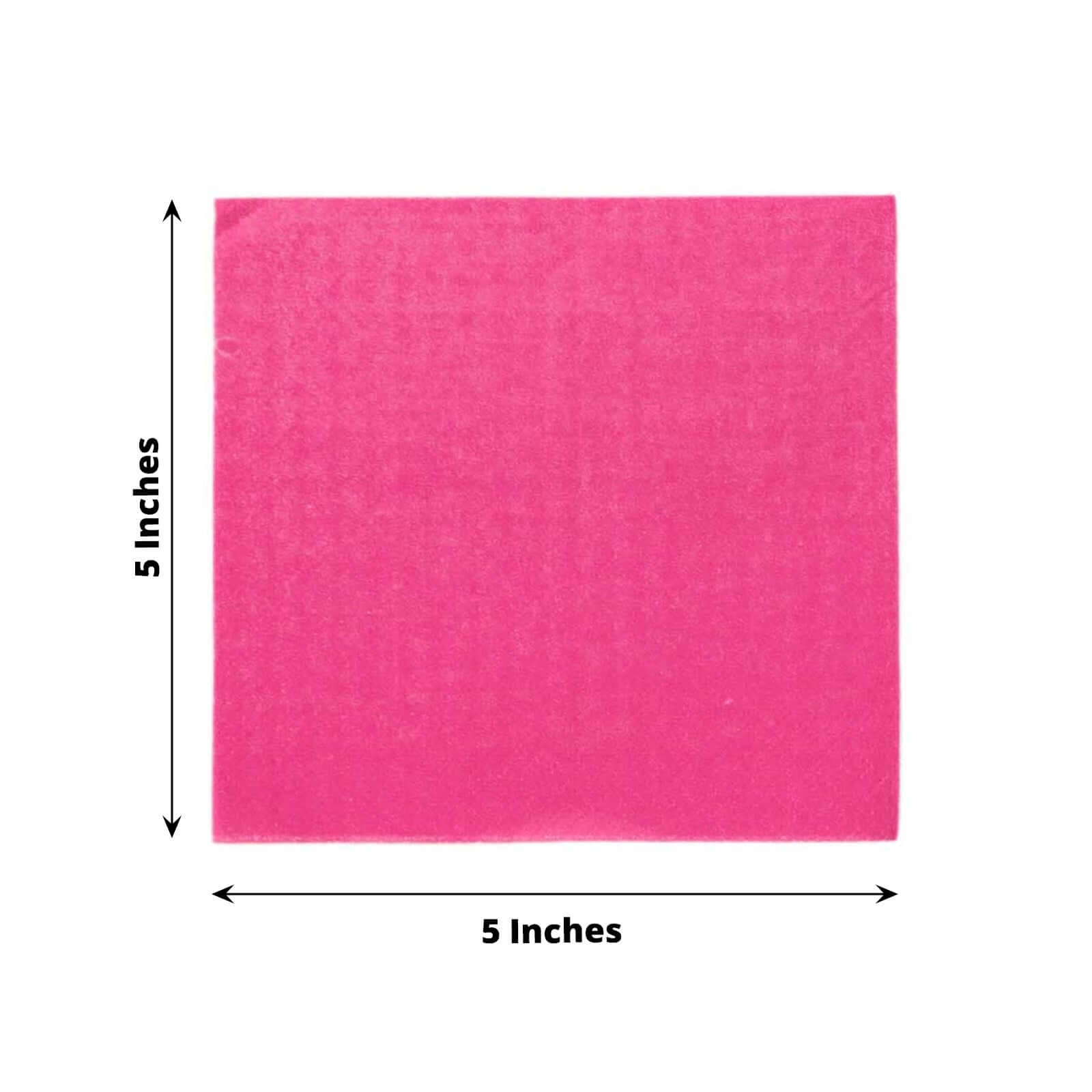 50-Pack Paper Beverage Napkins Fuchsia - 2 Ply Disposable Soft 18GSM Cocktail Napkins 5"x5"