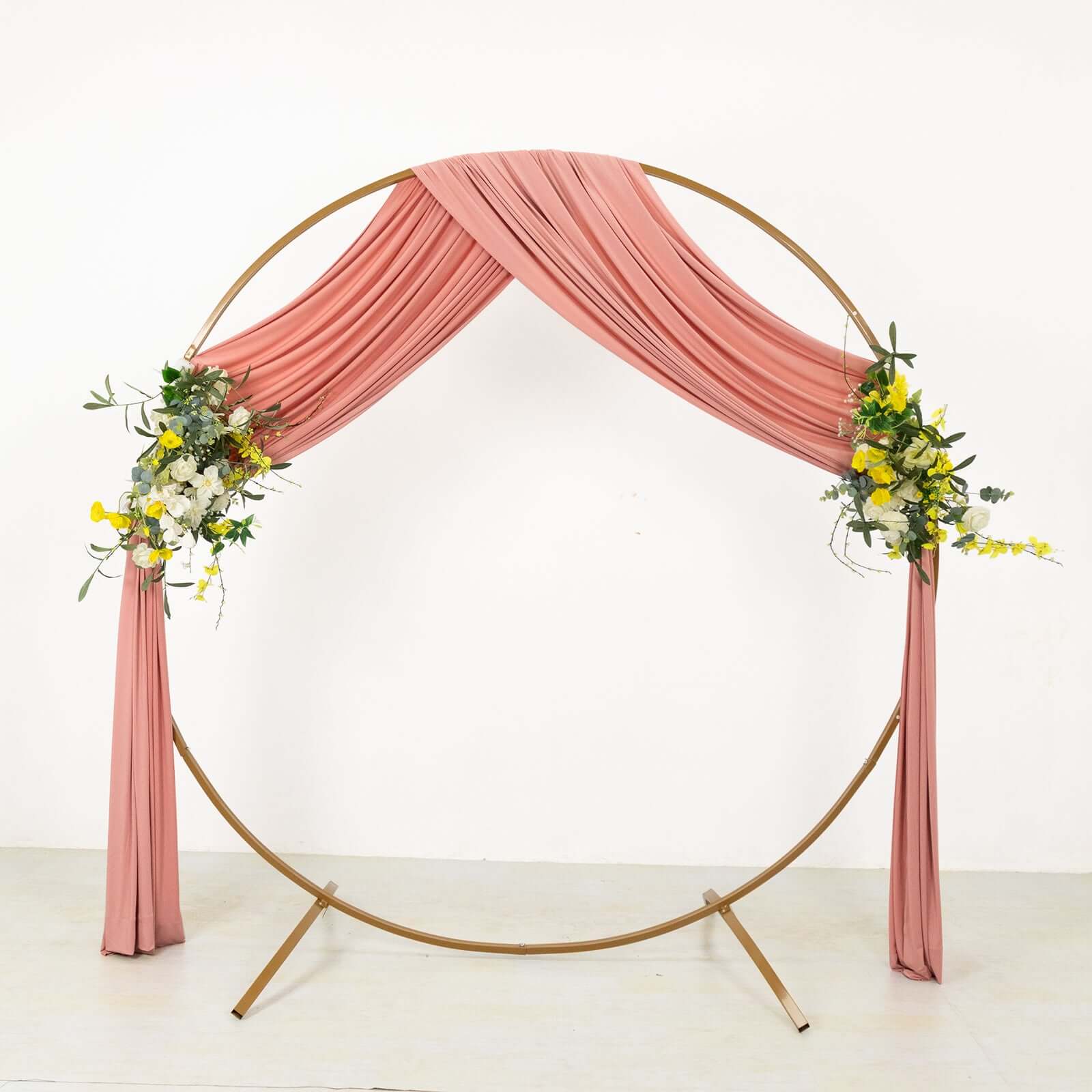 Dusty Rose 4-Way Stretch Spandex Event Curtain Drapes, Wrinkle Free Backdrop Event Panel with Rod Pockets - 5ftx18ft
