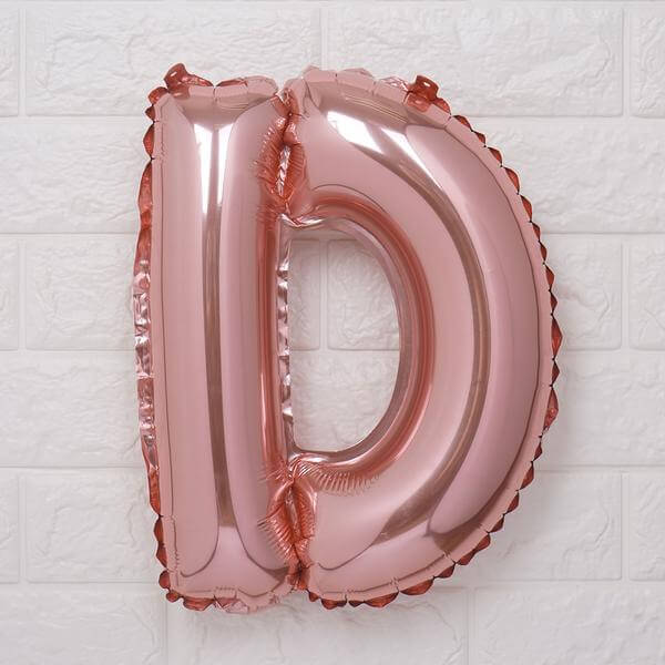 13" Matte Blush Letter and Number Balloons, Mylar Foil Alphabet Balloons