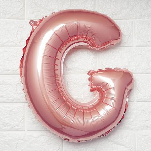 13" Matte Blush Letter and Number Balloons, Mylar Foil Alphabet Balloons