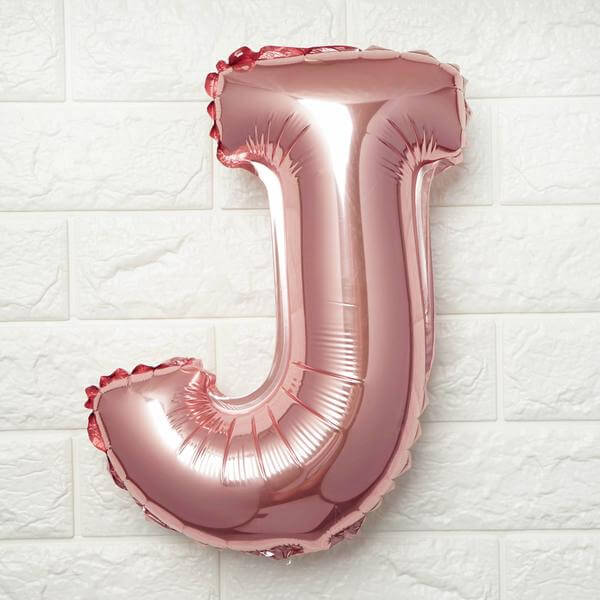 13" Matte Blush Letter and Number Balloons, Mylar Foil Alphabet Balloons