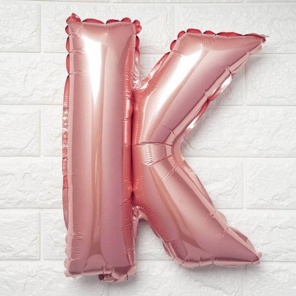 13" Matte Blush Letter and Number Balloons, Mylar Foil Alphabet Balloons