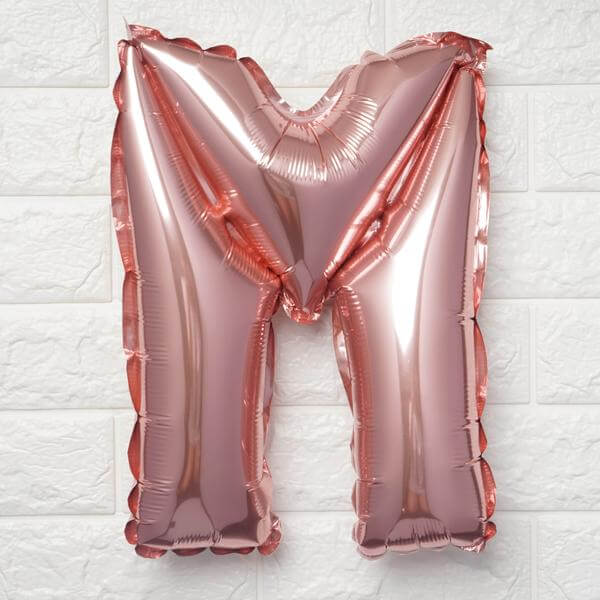 13" Matte Blush Letter and Number Balloons, Mylar Foil Alphabet Balloons