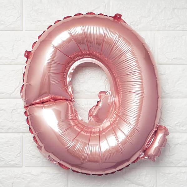 13" Matte Blush Letter and Number Balloons, Mylar Foil Alphabet Balloons