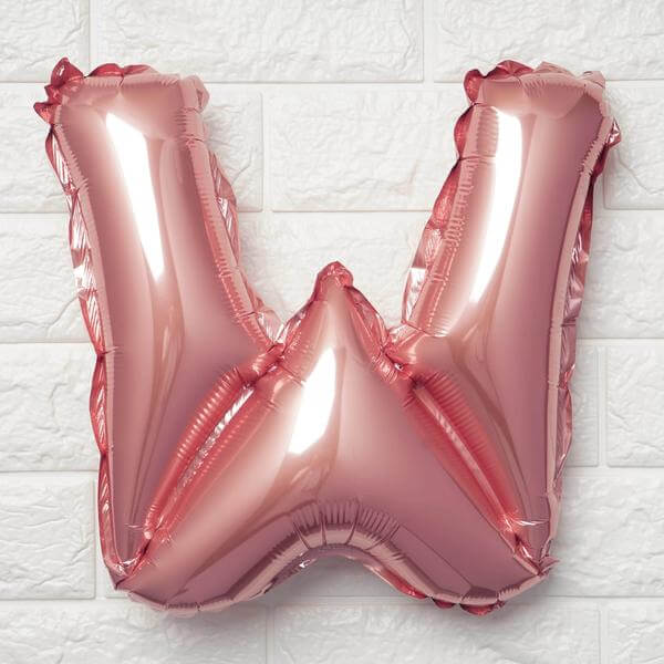 13" Matte Blush Letter and Number Balloons, Mylar Foil Alphabet Balloons