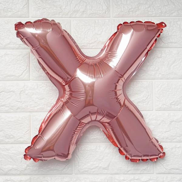 13" Matte Blush Letter and Number Balloons, Mylar Foil Alphabet Balloons
