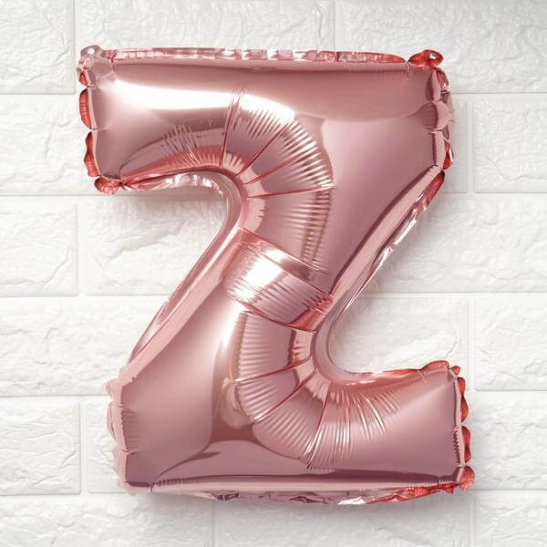 13" Matte Blush Letter and Number Balloons, Mylar Foil Alphabet Balloons