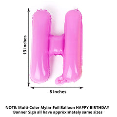 13" Ready-To-Use Colorful "Happy Birthday" Mylar Foil Balloon Banner