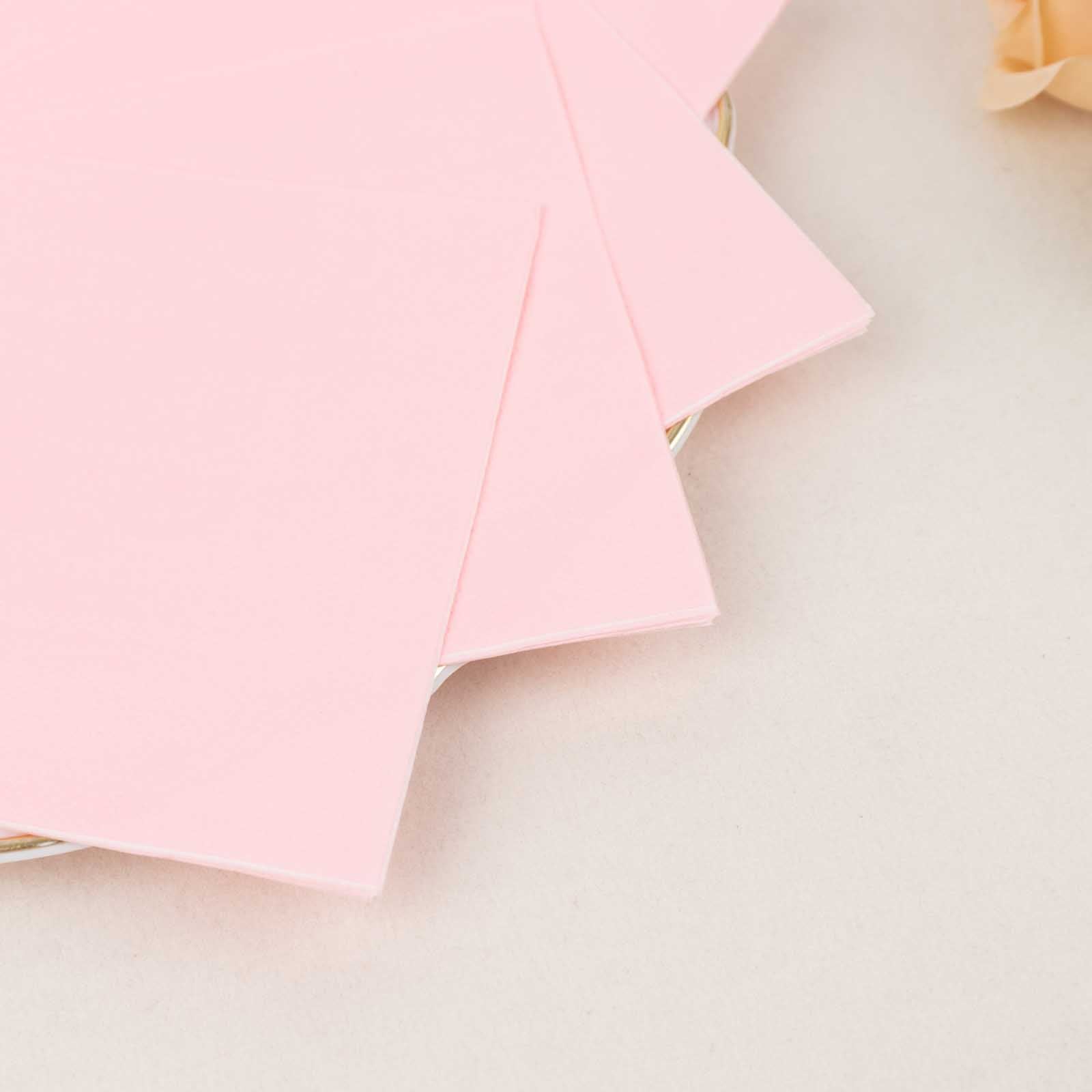 50-Pack Paper Beverage Napkins Pink - 2 Ply Disposable Soft 18GSM Cocktail Napkins 5"x5"