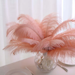 12 Pack 13"-15" Mauve Natural Plume Real Ostrich Feathers, DIY Centerpiece Fillers
