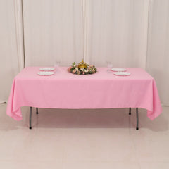 Premium Polyester 60"x102" Rectangle Tablecloth Pink - Durable 220GSM Wrinkle-Resistant Table Cover