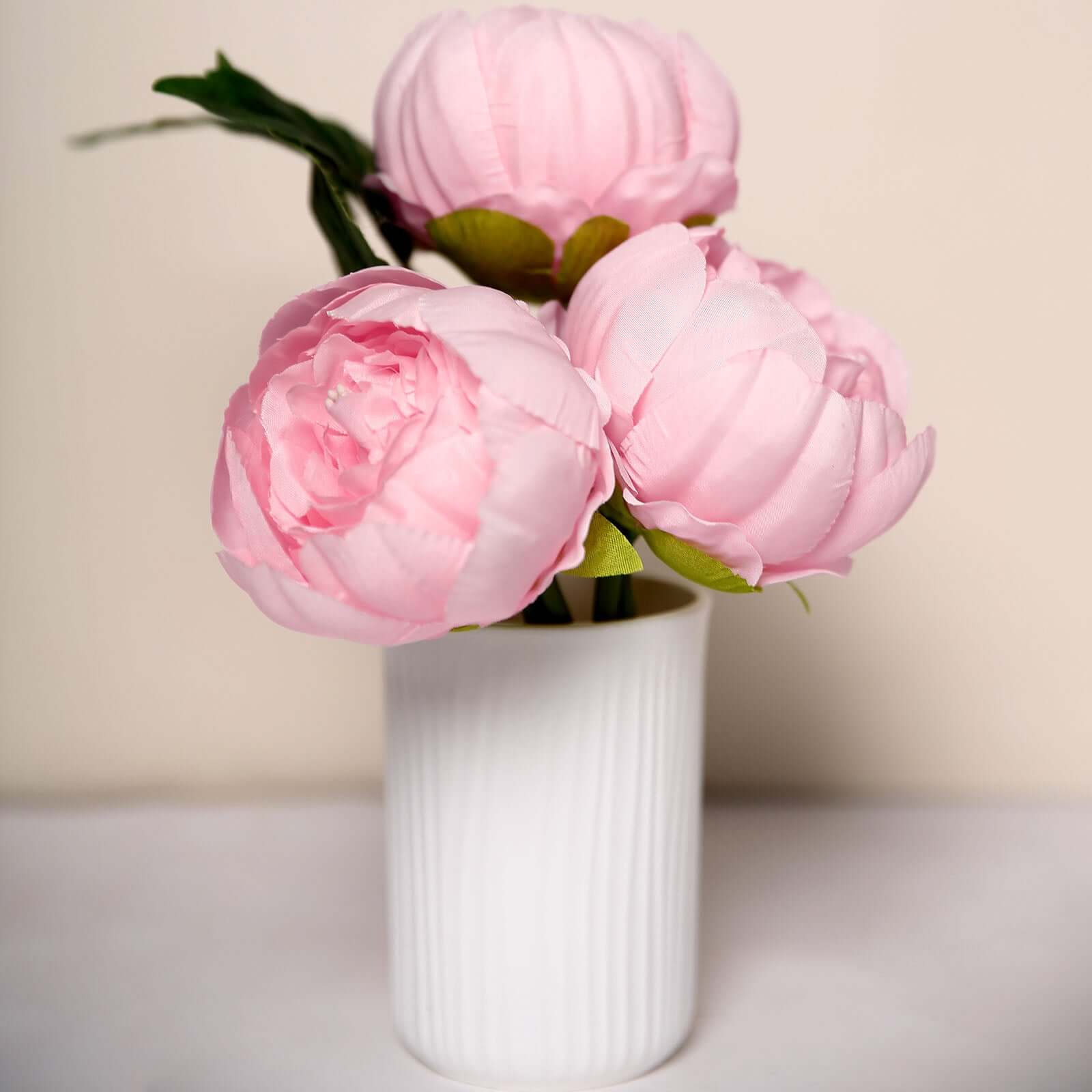 10-Pack Artificial Peony Flower Heads Pink - Versatile Faux Craft Flowers for DIY Event Styling Scrapbooking & Floral Arrangements 3"
