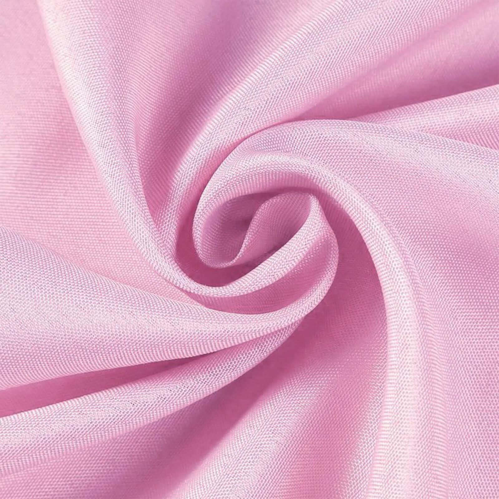 Polyester 120" Round Tablecloth Pink - Seamless Wrinkle-Resistant Table Cover