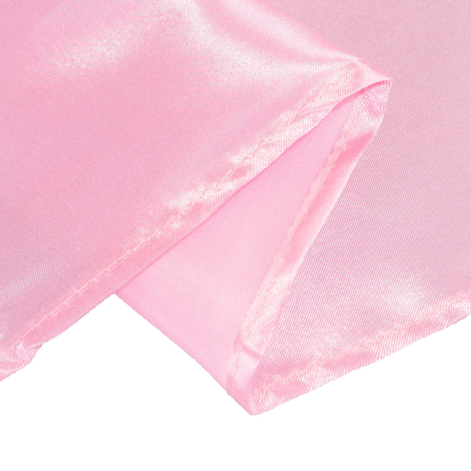 Satin 132" Round Tablecloth Pink - Stylish Seamless Table Cover