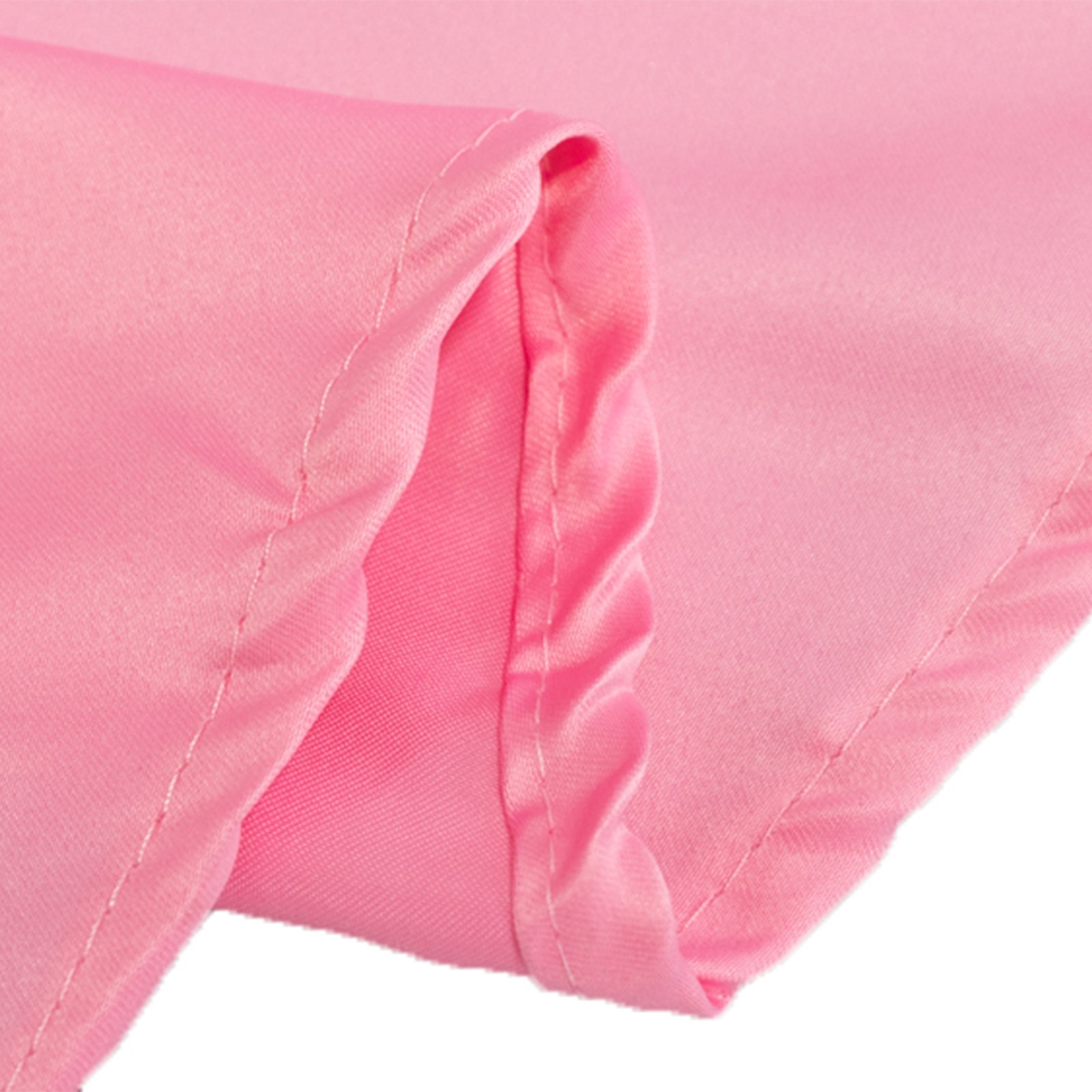 Lamour Satin 120" Round Tablecloth Pink - Seamless Table Cover with Soft Tempered Sheen