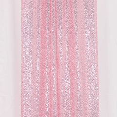 2 Pack Pink Sequin Event Curtain Drapes with Rod Pockets, Seamless Backdrop Event Panels - 8ftx2ft