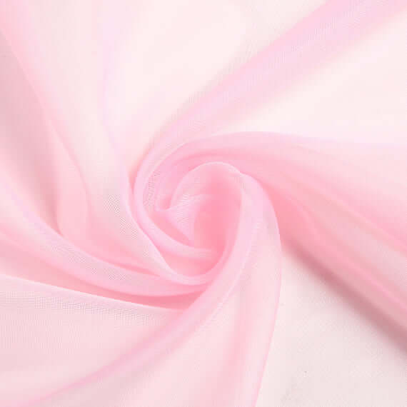 18ft Pink Sheer Organza Wedding Arch Drapery Fabric, Window Scarf Valance
