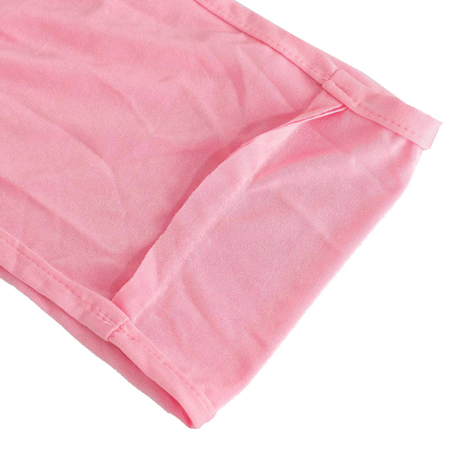 5 Pack Stretch Spandex Chair Sashes Pink - Reusable Chair Bands with Silver Diamond Ring Slide Buckle 5"x14"