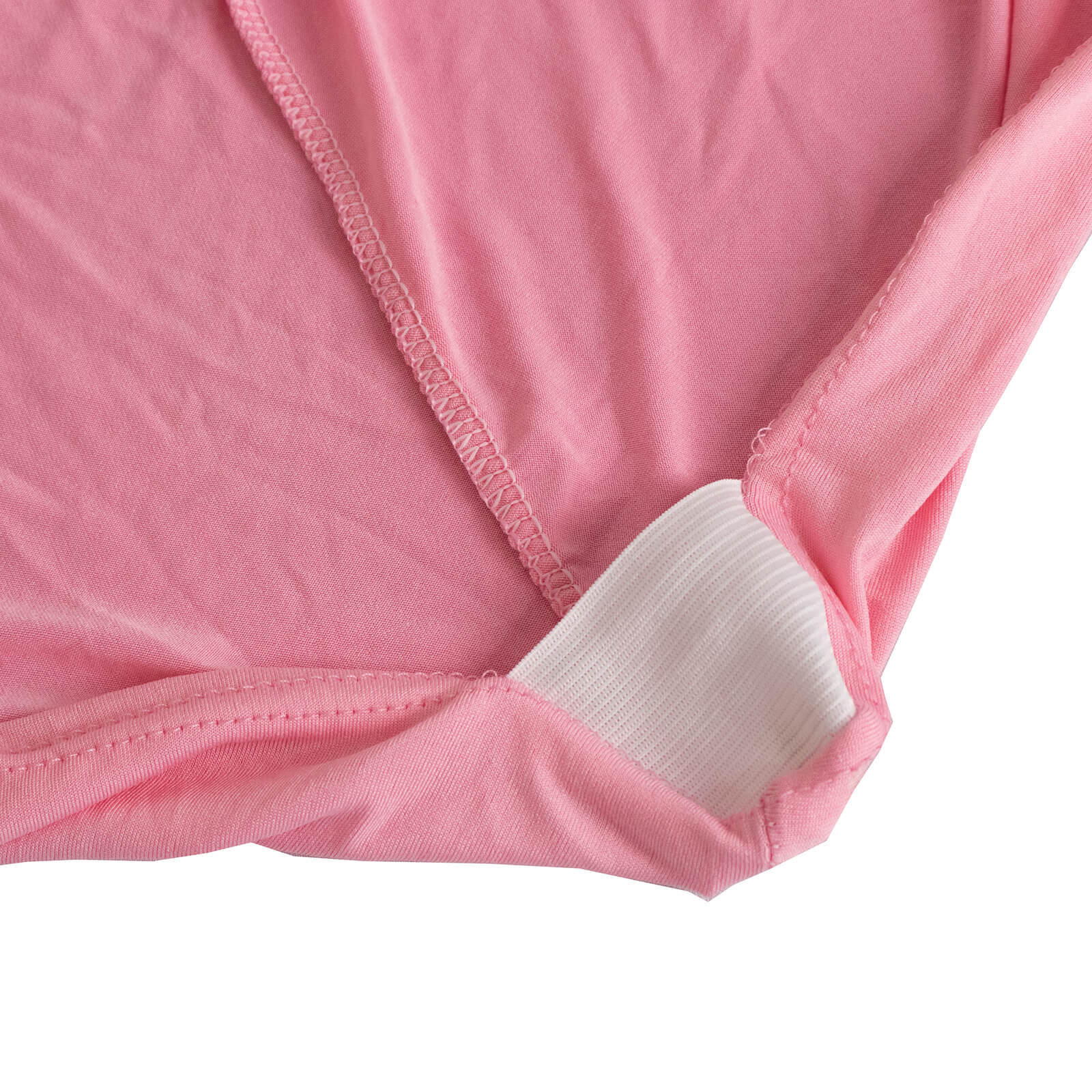 Stretch Spandex Chair Cover Pink for Folding Chairs - Secure Fit Slipcover with Silver Rhinestone Buckled Sash Band