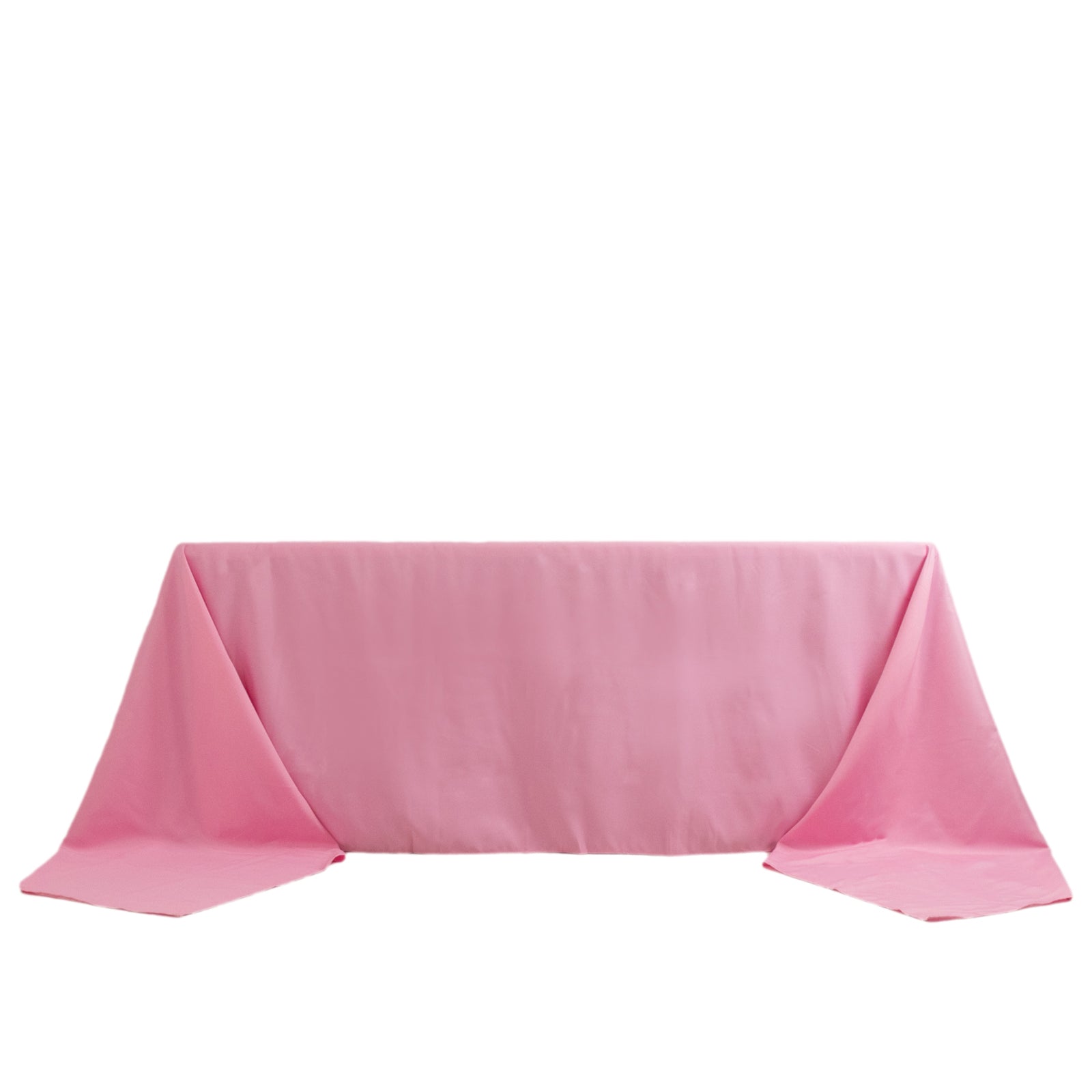 Premium Polyester 90"x156" Rectangle Tablecloth Pink - Seamless 220GSM Stain-Resistant Table Cover